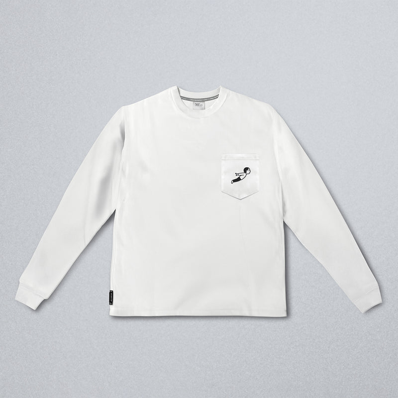 MO x Noritake "Ideas have wings" Long Sleeve Tee (White)