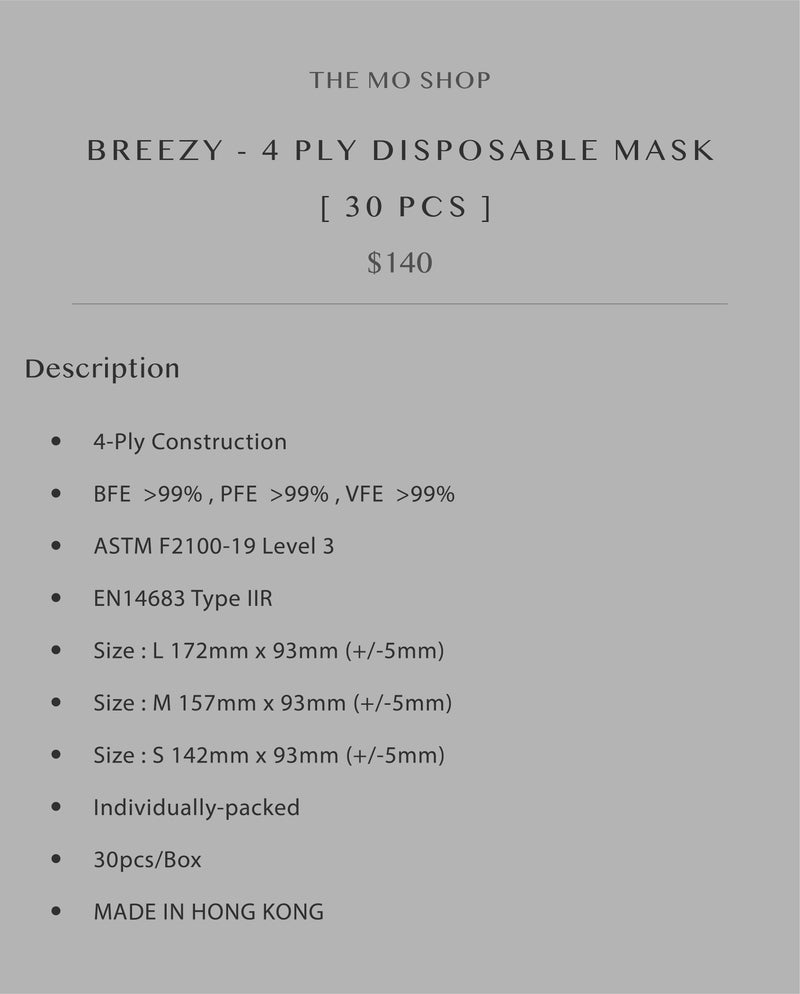 protective mask-香港製造口罩-maskon size-Level3口罩-ASTM Level 3-時代廣場口罩